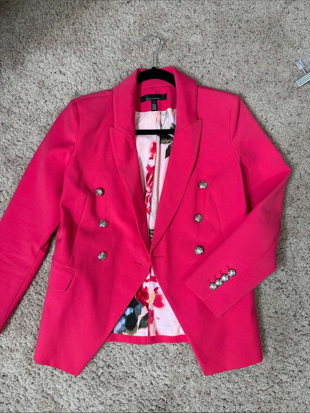 White House Black Market Hot Pink Double-Breasted Blazer & Pants Suit 4 - Picture 2 of 9
